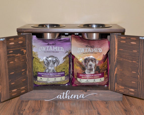 personalized dog feeding station
