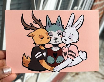 Beastars Legoshi X Haru x Legosi lindo estampado mate