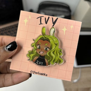 Ivy Bunny Acrylic Pin