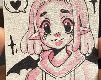 ACEO of my Sona on watercolor paper