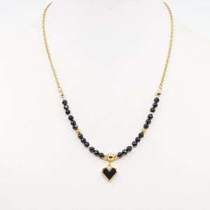 Stainless steel chain necklace and heart pendant