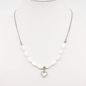 Stainless steel chain necklace and heart pendant