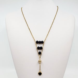 Stainless steel chain necklace and semi-precious stones