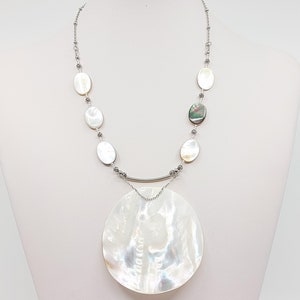 Stainless steel and shell chain necklace