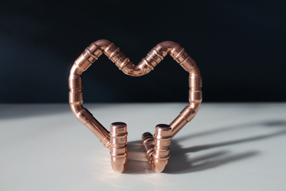 Copper Pipe Heart Decoration Photograph & Business Card Etsy