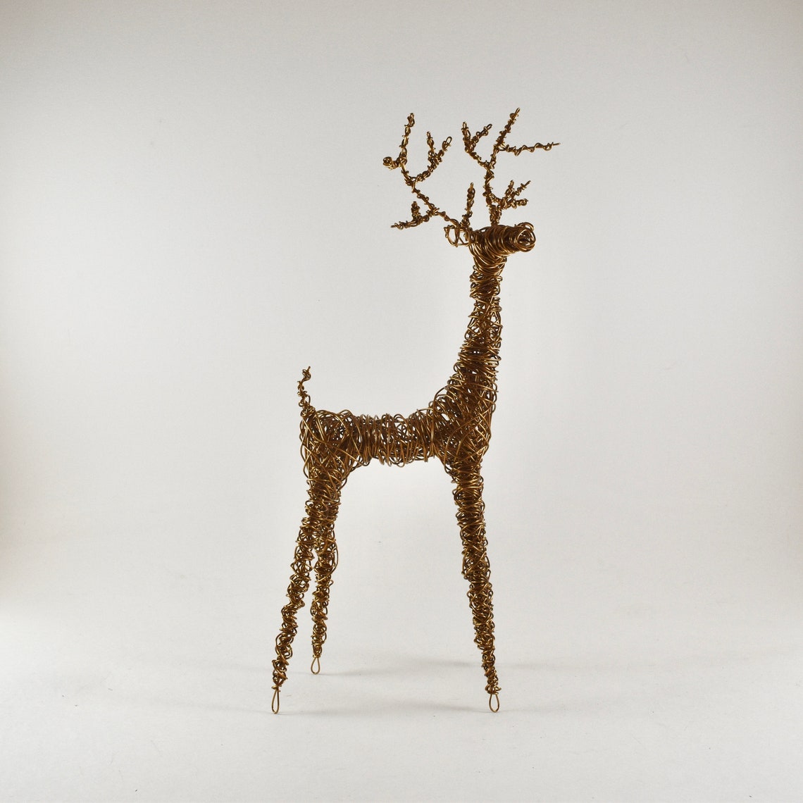 Antique Bronze Reindeer Wire Sculpture Etsy