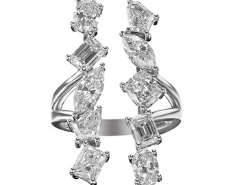 ホワイトゴールド　18k ダイヤモンドリング 楽天市場】K18WG【0.50ctUP】ダイヤモンド クロス リング【送料無料