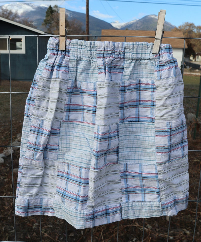 girls blue plaid skirt