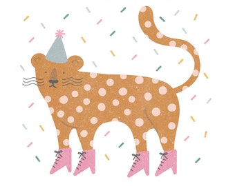 Party Animal Birthday Card | Funny Birthday Card | Birthday Card with Funny Quote | Leopard Birthday Card