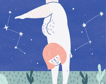 Stay Wild Moon Child Print | Moon Bohemian Illustration | Moon Lover Art | Moon Illustration