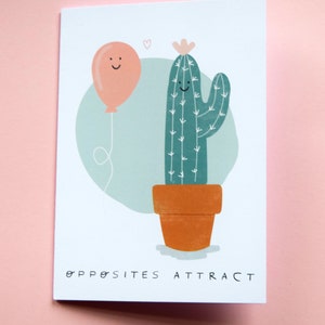 Liefdeskaart | Grappige Liefdeskaart | Opposites Attract Love Card | Jubileumkaart | Valentijnsdag Kaart