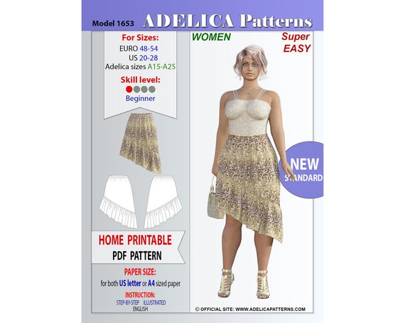 asymmetrical skirt dress pattern