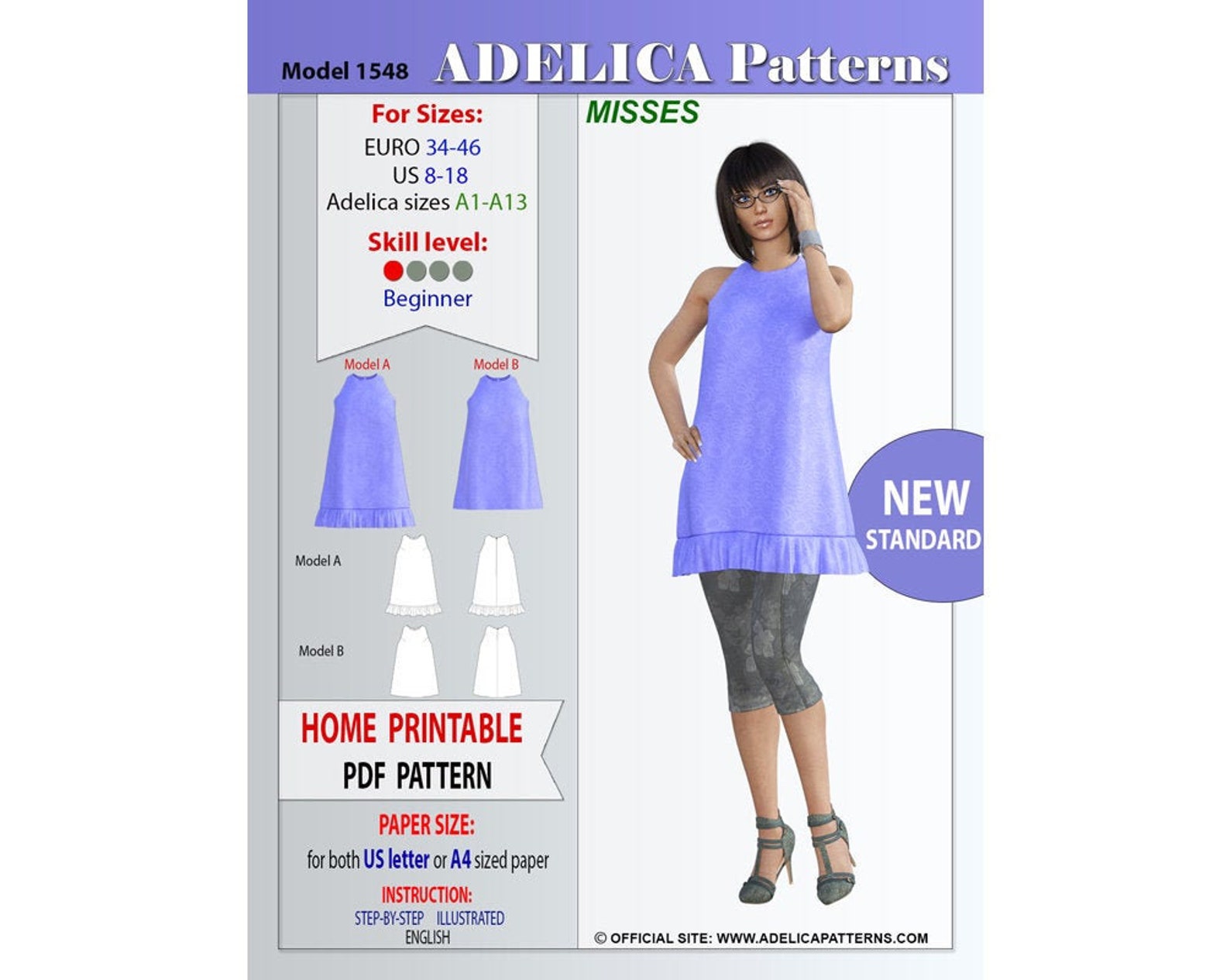 Sleeveless Top Sewing Pattern PDF Sizes 818 US / 3446 EURO Etsy