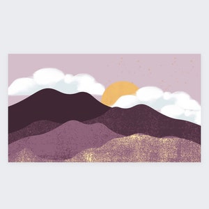 Abstract Sunset Blushing Mountains original digital download print