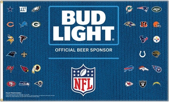 Nfl Bud Light 5 X 3 Knitted Polyester Flag Etsy