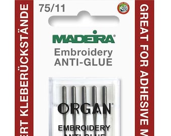 Madeira 9456 Anti-Glue Machine Needles, Sewing Machine Needles Anti Glue 75 #11