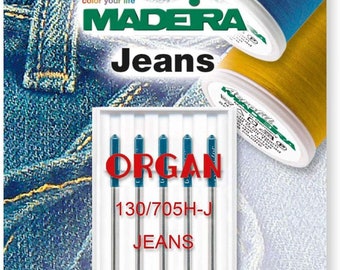 Madeira 9457 Jeans Machine Needles, Sewing Machine Needles, 90/14 100/16