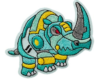 Mono Quick 10381 Rhinoceros Robot Ironing Image, Patch, approx. 4.2 x 5.8 cm Application