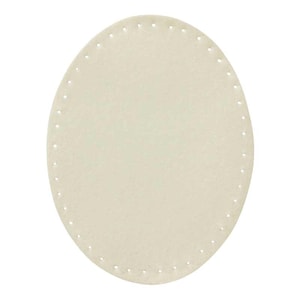 Mono Quick 100xx 2 patches imitation suede, application, iron-on transfer, patch oval 10046 - Wollweiß