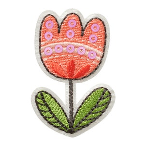 Mono Quick 06163 Tulpe mit Pailletten Bügelbild, Patch, ca. 4,8 x 3,1 cm