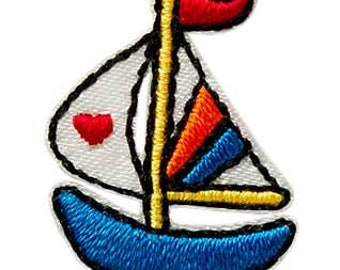 Mono Quick 02152 Aplique de velero, parche termoadhesivo, barco aprox. 2 x 2,5 centímetros