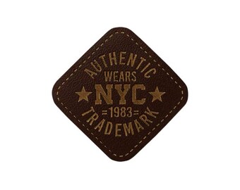 Mono Quick 04182 Leather Authentic Wears Temple pattern, patch, approx. 4.0 x 4.0 cm NYC emblem