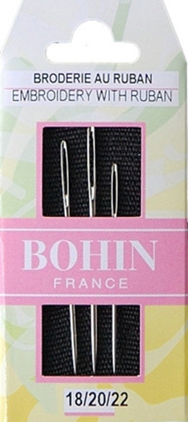 Bohin 00770 embroidery needles, 3 needles, 18/20/22