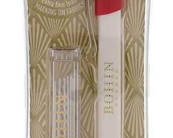 Stylo à Craie Bohin Extra Fin - Mines Céramique 0,9 Mm, Blanc, Avec Mines De Rechange, Made In Japan