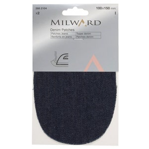 Milward 2662104 Jeans Patches, 2, Dark Blue Denim Patches, Repair Patches