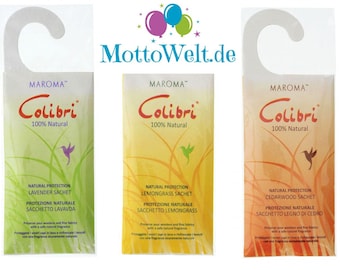 Maroma Colibri Hanging Moth Repellent, Lavender, Lemongrass or Cedarwood, 100% Natural