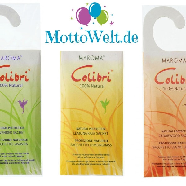 Maroma Colibri moth repellent hanging, lavender, lemongrass or cedar wood, 100% natural