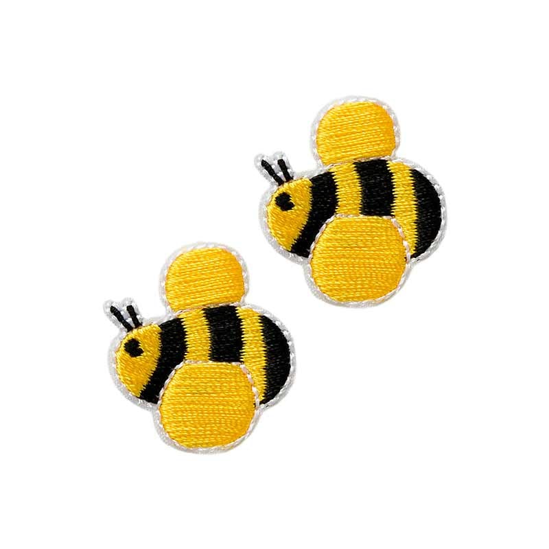 Mono Quick 06081 Bee, iron-on patch, set of 2 patches, approx. 2.6 x 2.4 cm, bee spring summer
