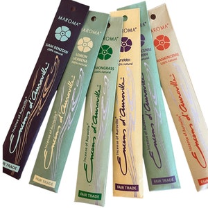 Bastoncini di incenso naturale Maroma, legno di bambù, mirra, incenso, benzoino, citronella - naturale