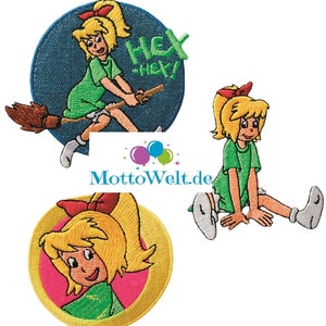 Mono Quick Bibi Blocksberg, appliqué, patch, iron-on, sew-on, iron-on image, Hex Hex