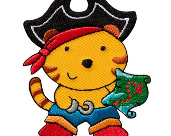 Mono Quick 14404 Tiger Pirate Ironing Picture, Patch env. 6,7 x 5,7 cm Application