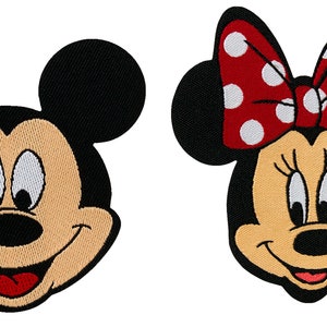 Mono Quick Minnie or Mickey Mouse appliqué, iron-on patch, mouse, head, Disney