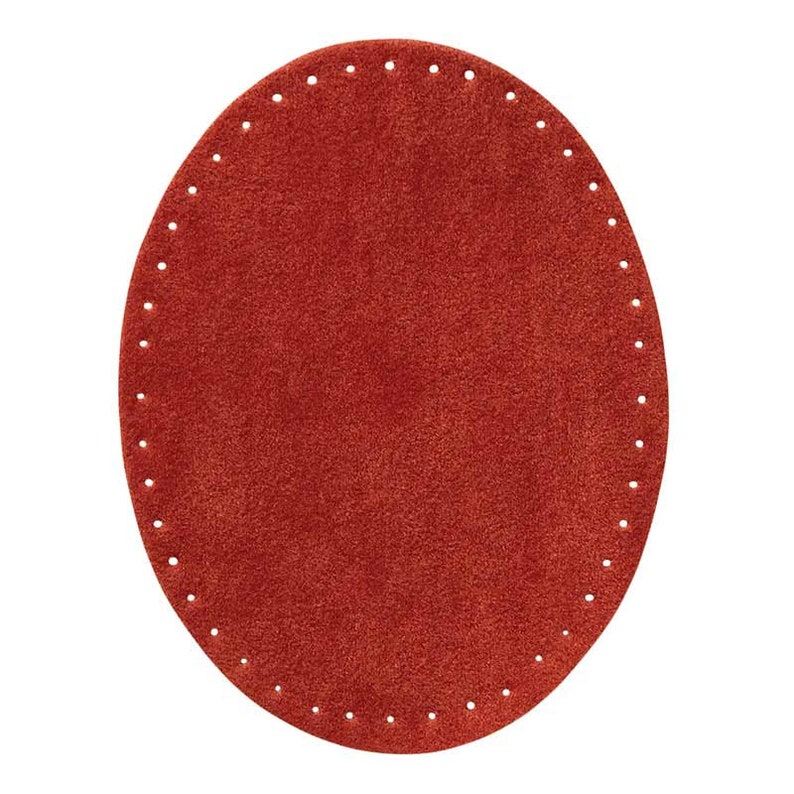 Mono Quick 100xx 2 patches imitation suede, application, iron-on transfer, patch oval 10048 - Rot