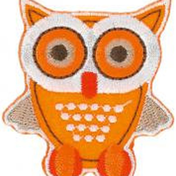 Kleiber LM-4591 Owl orange ironing picture, patch, approx. 5.5 x 5 cm application