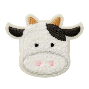 Mono Quick 14213 cow plush, fluffy applique, iron-on patch approx. 5.4 x 6.6 cm