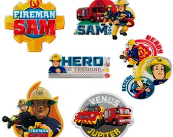 Mono Quick Fireman Sam, Aplicación, Parche Planchado Costura Planchado Imagen, Fireman Sam Patch, Parche, Penny Jupiter Venus