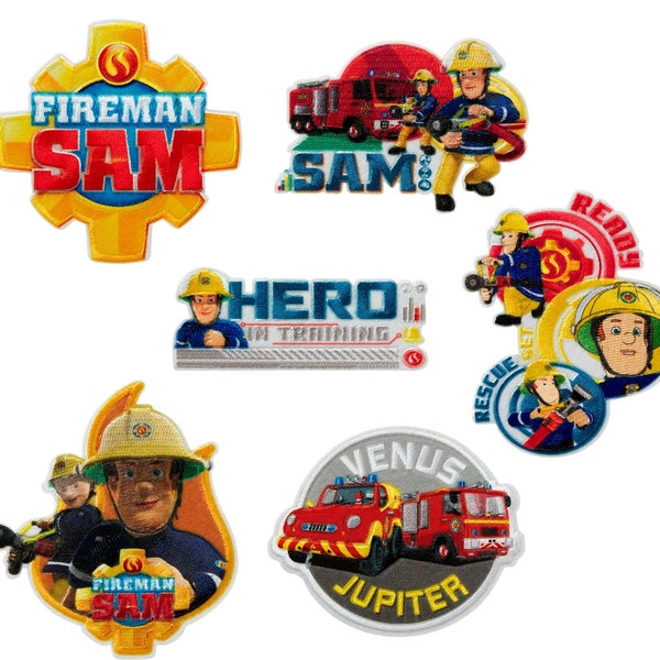 Mono Quick Feuerwehrmann Sam, Applikation, Flicken Aufbügeln Aufnähen Bügelbild, Fireman Sam Patch, Aufnäher, Penny Jupiter Venus