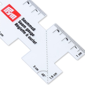 Prym 610732 hem size, 45- and 90 degree angle marking, transparent