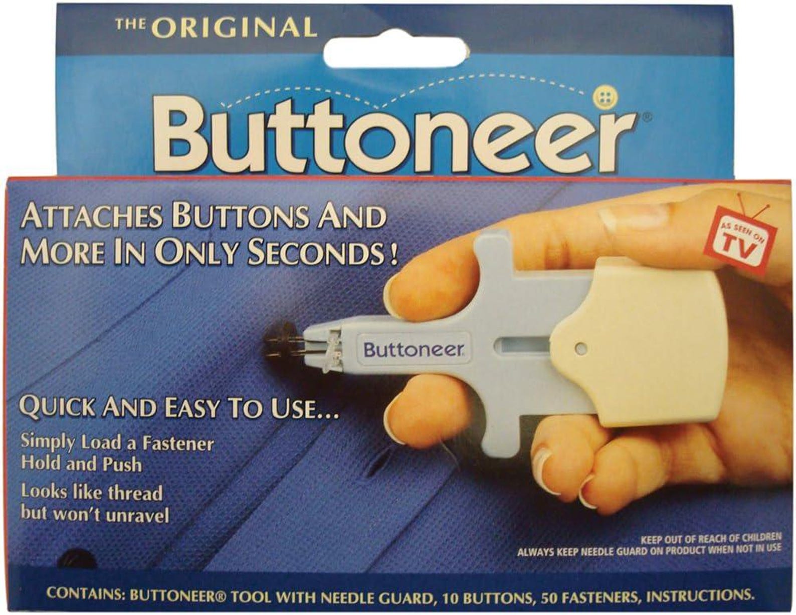 AVERY DENNISON Buttoneer® Tool, Button Fastening Kit, No Sewing! Staple ...