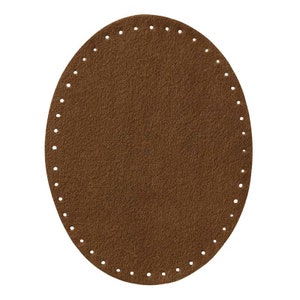 Mono Quick 100xx 2 patches imitation suede, application, iron-on transfer, patch oval 10044 - Braun