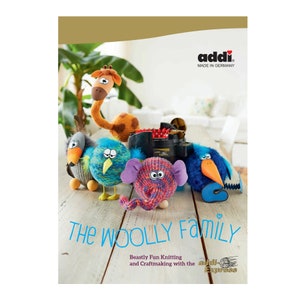 Addi 976-0 Book The Woolly Family, Stricken und Basteln - addi Buch Sprache Englisch