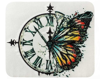 Mono Quick 14182 mariposa con aplique de reloj, parche termoadhesivo, parche