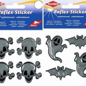 Pegatinas reflectantes Kleiber Halloween: juegos de 4 pegatinas autoadhesivas y reflectantes, varios diseños