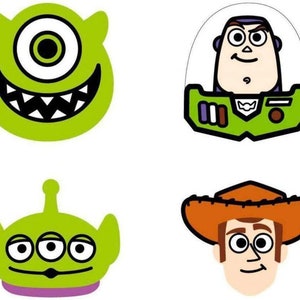 Disney Pixar Radiergummis, Aufsteckradierer - 4er Pack- Toy Story, Monster AG Eraser