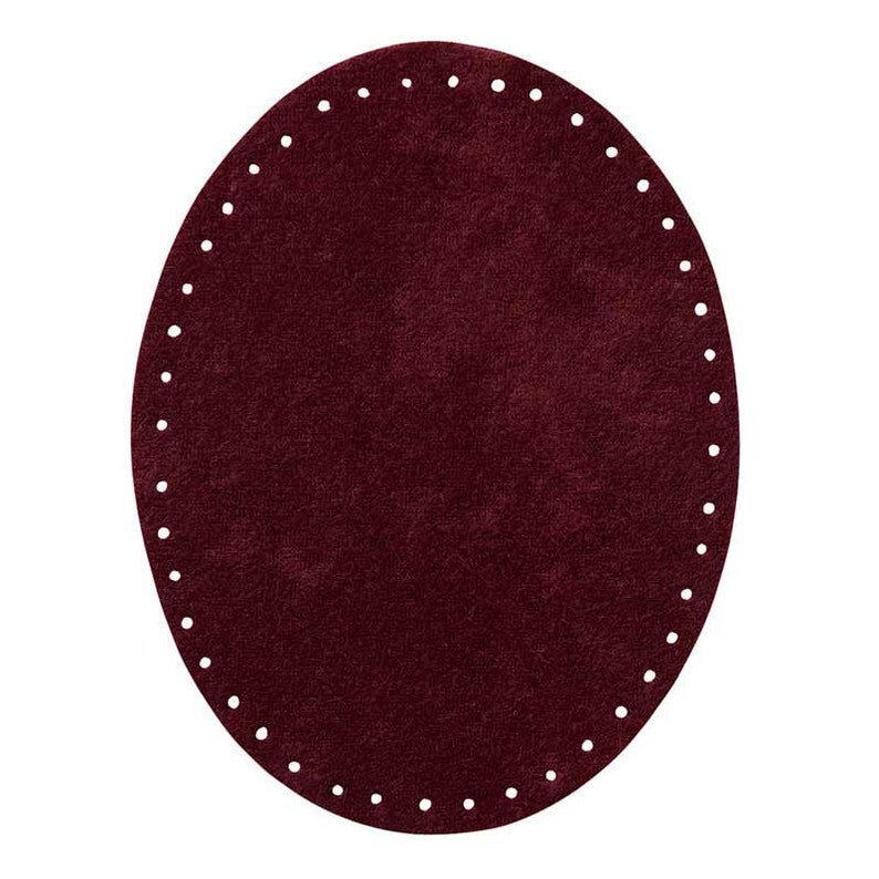 Mono Quick 100xx 2 patches imitation suede, application, iron-on transfer, patch oval 10047 - Beere