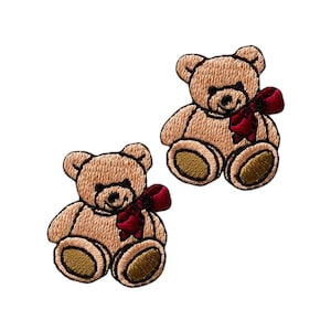 Mono Quick 06125 Orso, SET di 2 toppe termoadesive, circa. Orsetto di peluche 2,5 x 3,0 cm